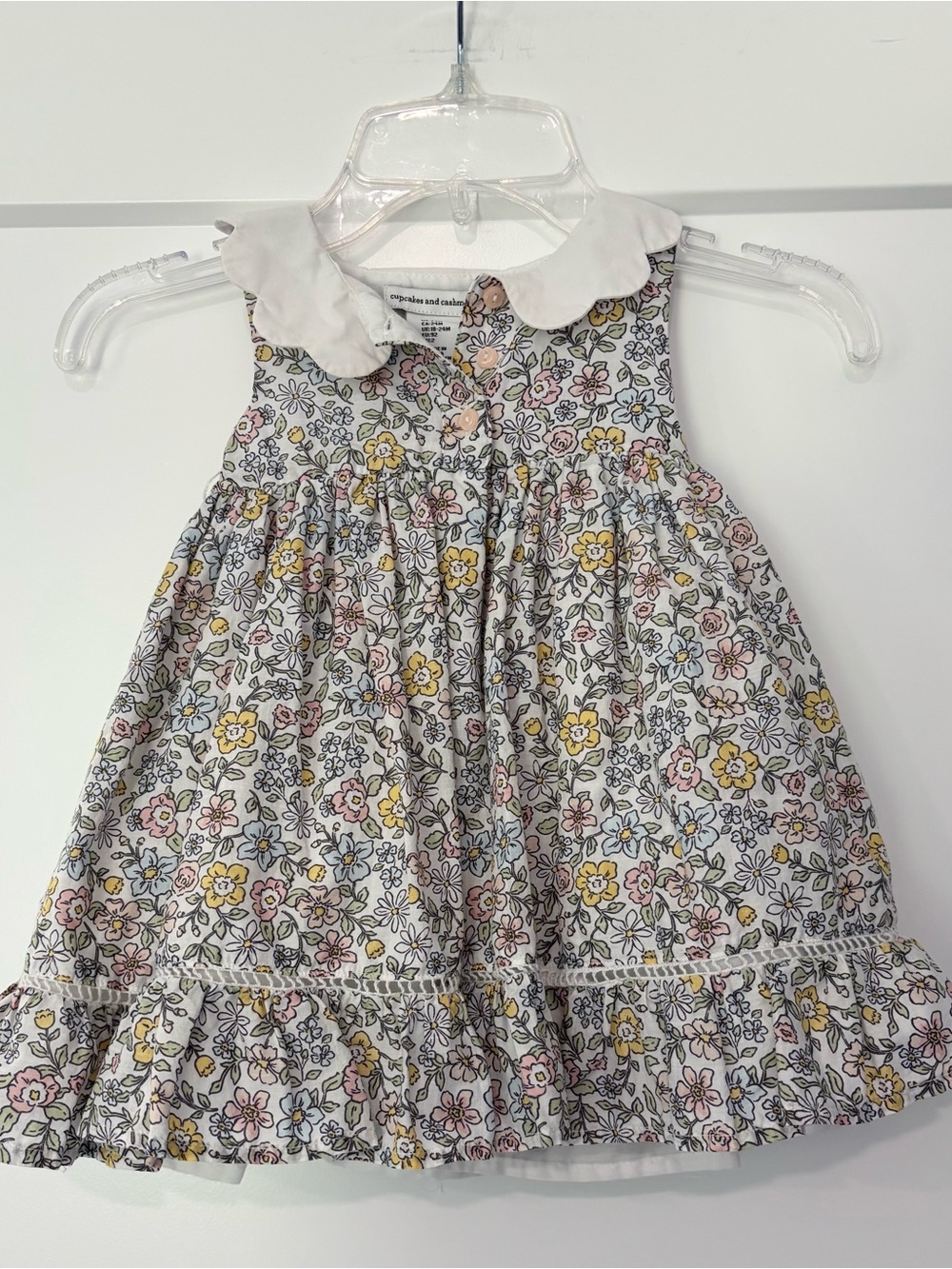 Cupcakes and Cashmere Spring Floral Scalloped Collar Dress Size 2T